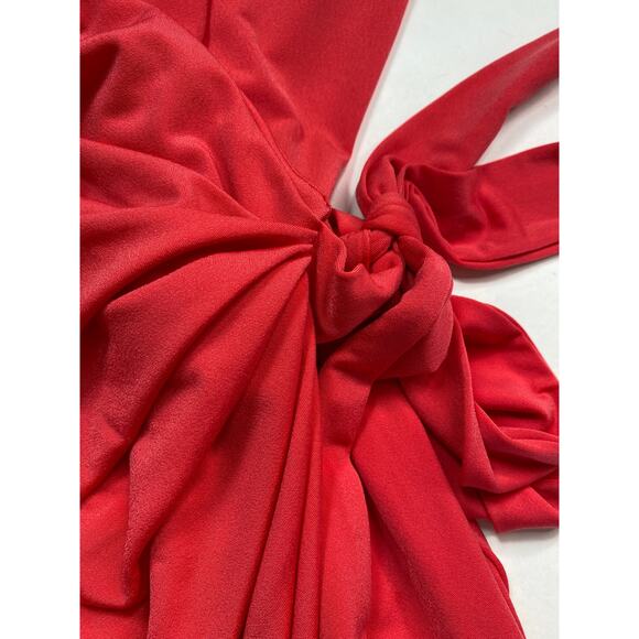 Lark & Ro Jersey Knit Ruched Wrap Dress Sz XL Girl Boss Wedding Bubblegum Pink - Picture 5 of 8